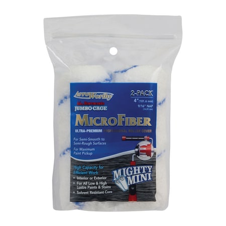 Arroworthy ArroWorthy Barracuda Microfiber 4 in. W X 9/16 in. Jumbo Paint Roller Cover 2 pk 4-MFR4JCT P